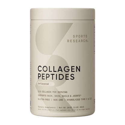 Sports Research Collagen Peptides 11g Unflavored Powder 454g