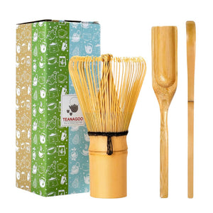 TEANAGOO Traditional Japanese Matcha Whisk, Scoop & Tea Spoon Set