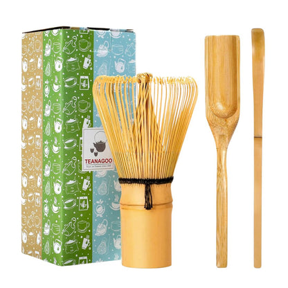 TEANAGOO Traditional Japanese Matcha Whisk, Scoop & Tea Spoon Set