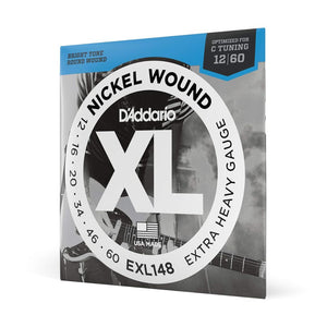 D'Addario EXL148 Nickel Wound Extra Heavy Gauge Electric Guitar Strings (12–60)