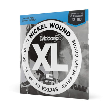 D'Addario EXL148 Nickel Wound Extra Heavy Gauge Electric Guitar Strings (12–60)