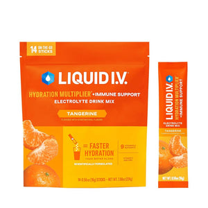 Liquid I.V. Hydration Multiplier + Immune Support Tangerine Electrolyte Drink Mix Sticks (Pack Of 14) 16g Each,X002UKZPCR