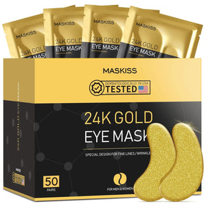 Maskiss 24k Gold Under Eye Patches (50 Pairs), Eye Mask, Collagen Skin Care Products, Eye Patches For Puffy Eyes, Eye Masks For Dark Circles And Puffiness