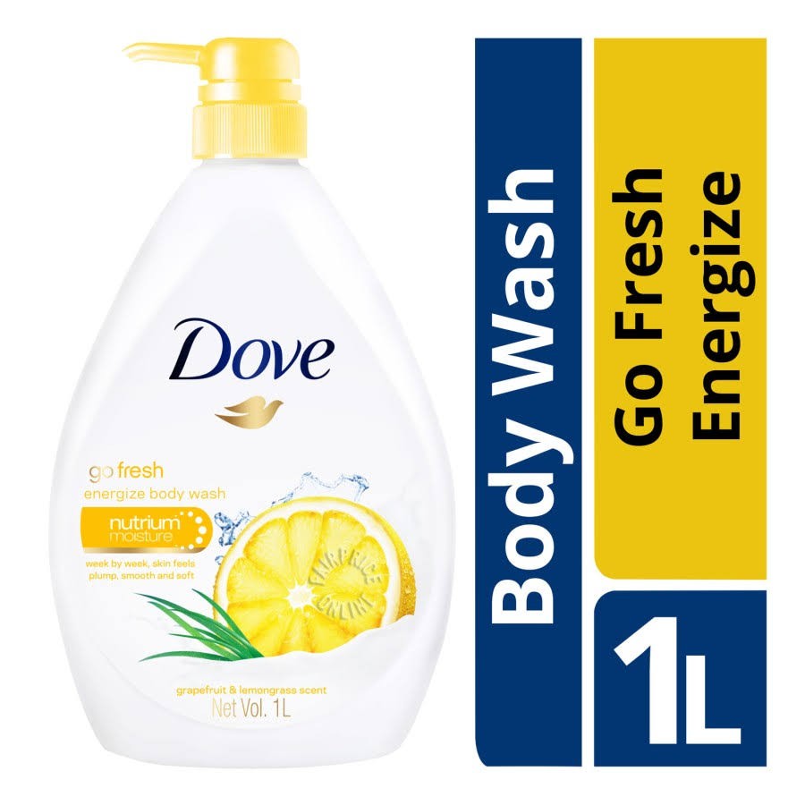 Dove Go Fresh Grapefruit & Lemongrass Energize Body Wash 1000ml,8999999031046,