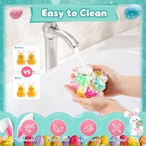 28-Pack Easter Bunny Stress Balls, Colorful Fidget Squeeze Toys, Easter Basket Stuffers, Party Favors & Gifts for Kids/Adults