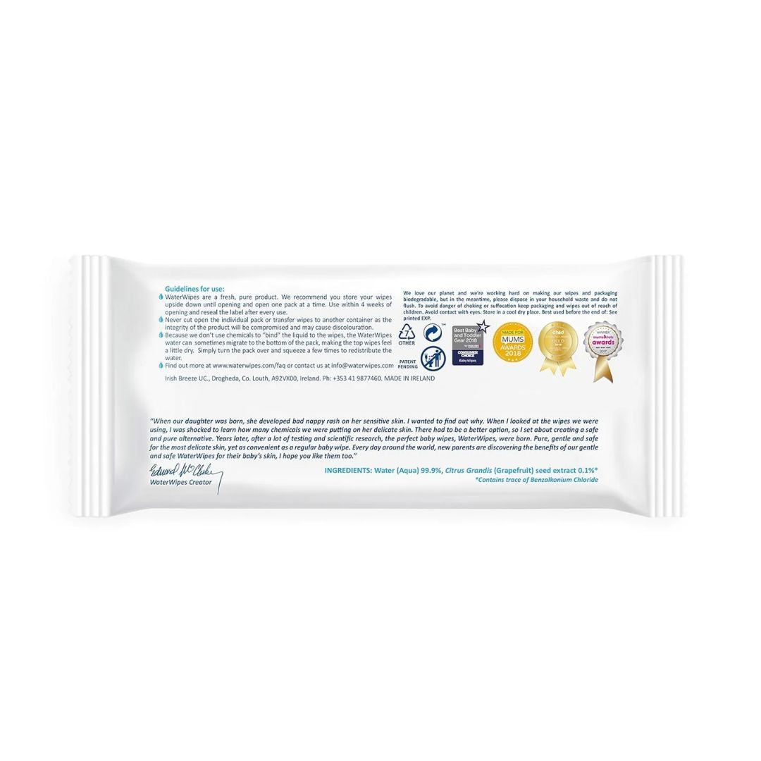 WaterWipes Baby 99.9% Water & Fruit Extract Wipes 60 Count