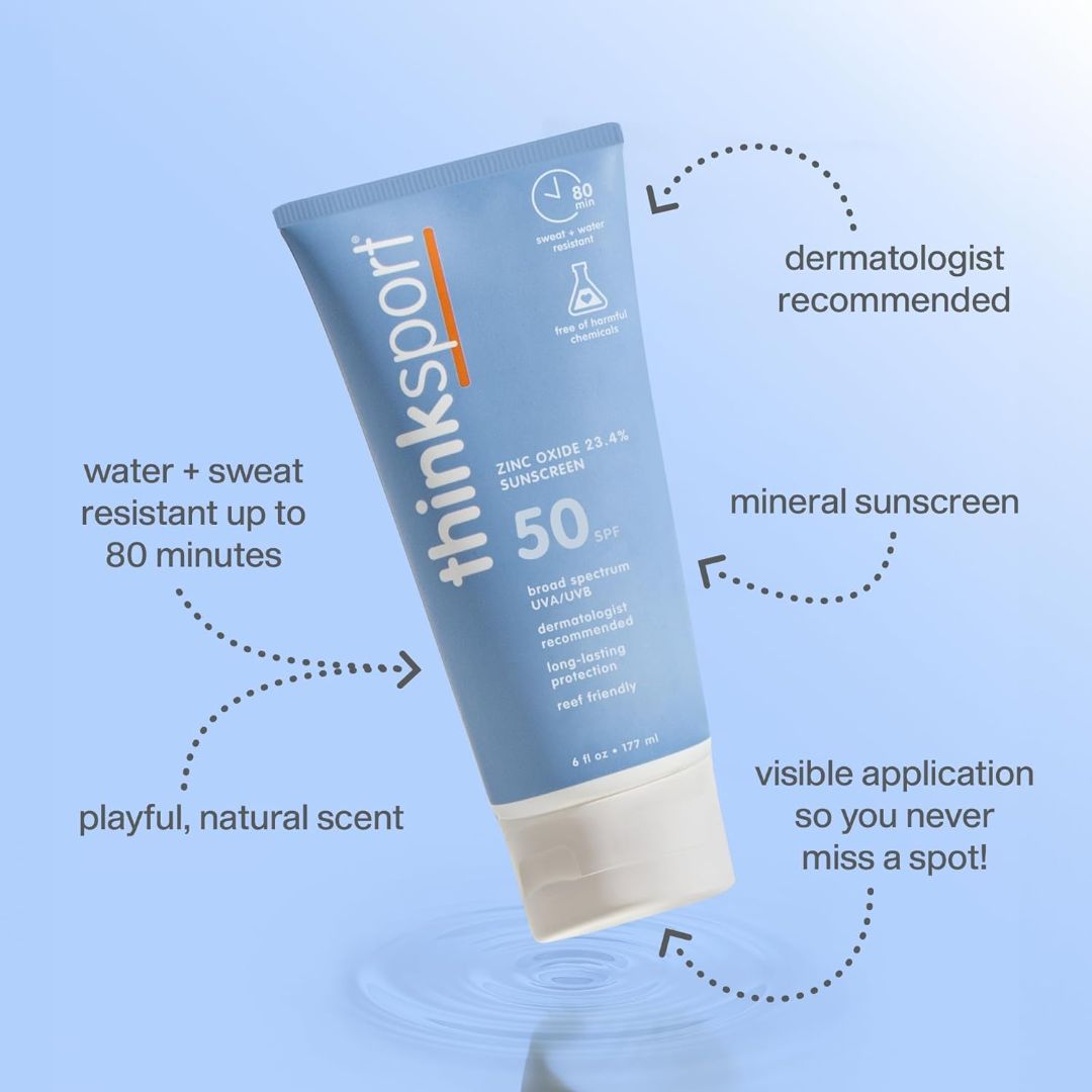 Think Sport SPF 50 Zinc Oxide 23.4% Sunscreen 177ml,859871004187