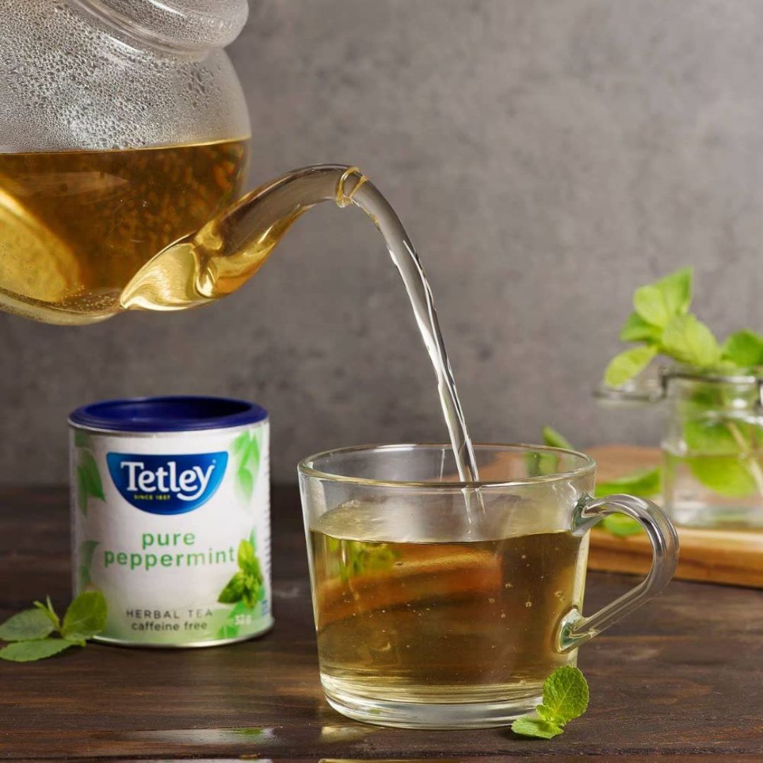 Tetley Pure Peppermint Herbal Tea Bags (Pack Of 20) 1.6g Each,057174201245