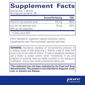 Pure Encapsulations Iron-C 60 Veg Capsules