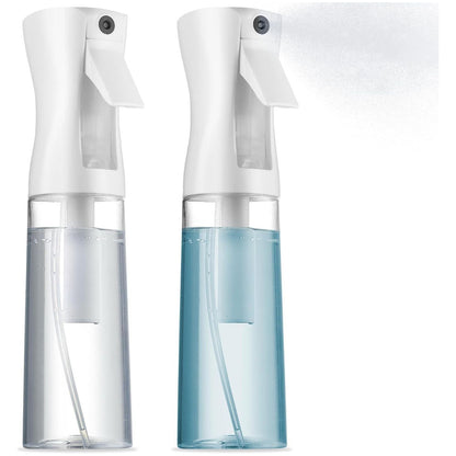 SUPER+ 2 Pack Continuous Spray Bottle For Hair - 10 Oz Ultra Fine Mist Sprayer | Water Spray Bottle For Hair Mister Spray Bottle | Hair Spray Bottles For Hairstyling, Cleaning, Salons (2pk 10oz)