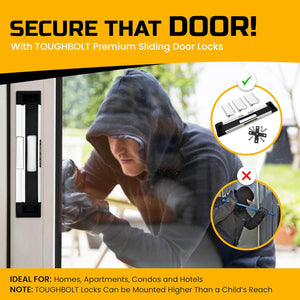 2-Pack TOUGHBOLT Double Deadbolt Sliding Patio Door, Child Safety, Home Security Lock With 3-Receiver Latches Included - Installation Required,195893130887