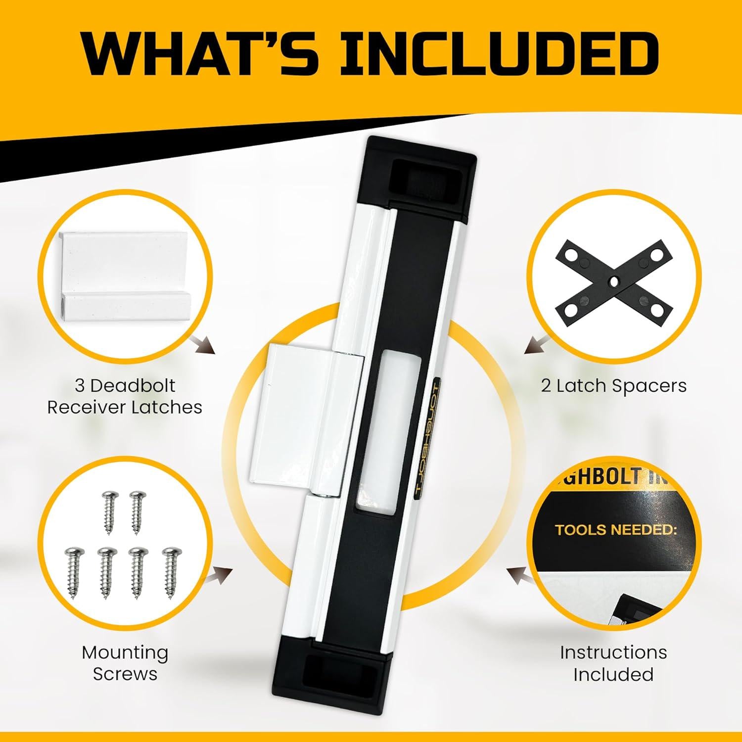 2-Pack TOUGHBOLT Double Deadbolt Sliding Patio Door, Child Safety, Home Security Lock With 3-Receiver Latches Included - Installation Required,195893130887