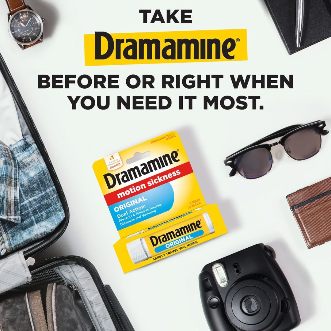 Dramamine Original Motion Sickness 12 Tablets,831248001975,