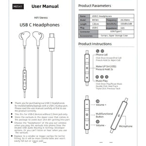 TITACUTE Black USB-C Earphones + Case