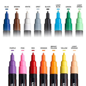 Posca Pc-5M 1.8-2.5 mm Multicolor Paint Markers 15 Count,4902778154861
