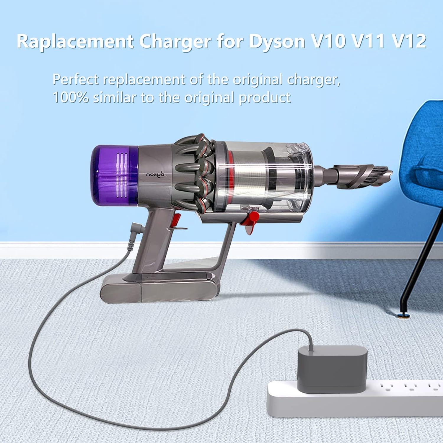 30.45V Replacement For Dyson Vacuum Charger For Dyson V10 V11 V12 V15 SV12 SV14 SV16 SV20 SV22 Absolute Animal Motorhead Cordless Vacuum Power Supply 6Ft UL Listed,
