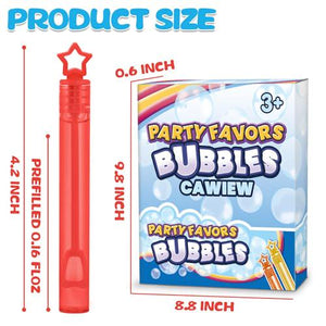 Cawiew 32-Pack Neon Mini Star Bubble Wands, 8 Bright Colors, Goody Bag Filler, Bulk Party Favors in Gift Box for Toddlers & Kids