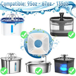 Cat Water Fountain Filters 34 Pack Compatible with Veken 95oz 2.8L Cat and Dog Pet Fountain