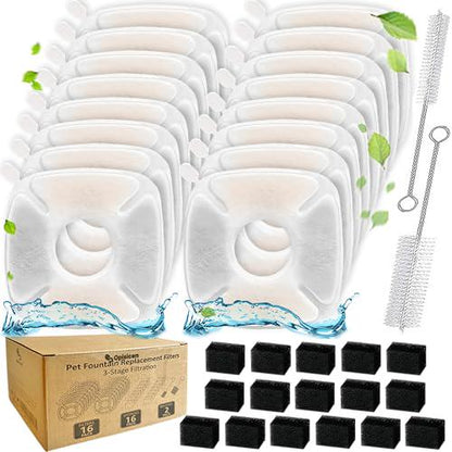 Cat Water Fountain Filters 34 Pack Compatible with Veken 95oz 2.8L Cat and Dog Pet Fountain