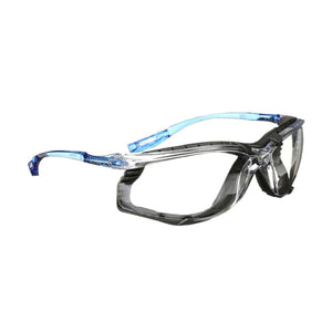 3M Clear Lens Blue Frame Foam Gasket Safety Glasses 1 Pair