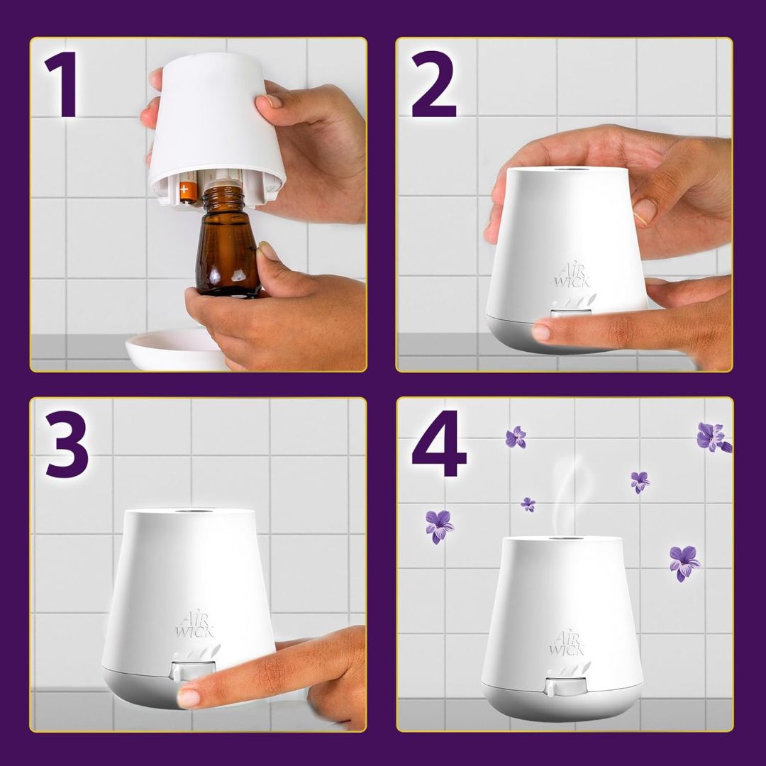 Air Wick Essential Mist Lavender & Almond Blossom Diffuser Oil Refill (Pack Of 2) 20ml Each,062338027098