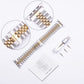 Baozai Stainless Steel Silver & Gold Watch Band,X002ASQXGV
