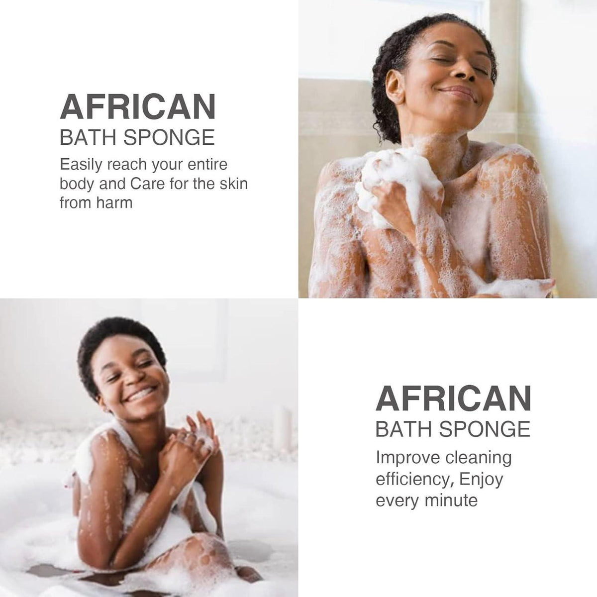 3 Piece Bright Style African Exfoliating Net Exfoliating Shower Set Long Bath Sponges For Smooth, Refreshed Skin, The Exterior Gleams - Ideal For Daily Use (Bright Pink, Blue, Green),