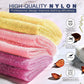 3 Piece Bright Style African Exfoliating Net Exfoliating Shower Set Long Bath Sponges For Smooth, Refreshed Skin, The Exterior Gleams - Ideal For Daily Use (Bright Yellow, Pink, Purple),