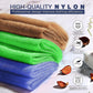 3 Pieces African Bath Sponge African Net Long Net Bath Sponge Exfoliating Shower Body Scrubber Back Scrubber Skin Smoother,Great For Daily Use (Brown Blue Green),