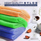 3 Pieces African Bath Sponge African Net Long Net Bath Sponge Exfoliating Shower Body Scrubber Back Scrubber Skin Smoother,Great For Daily Use (Orange Blue Green),