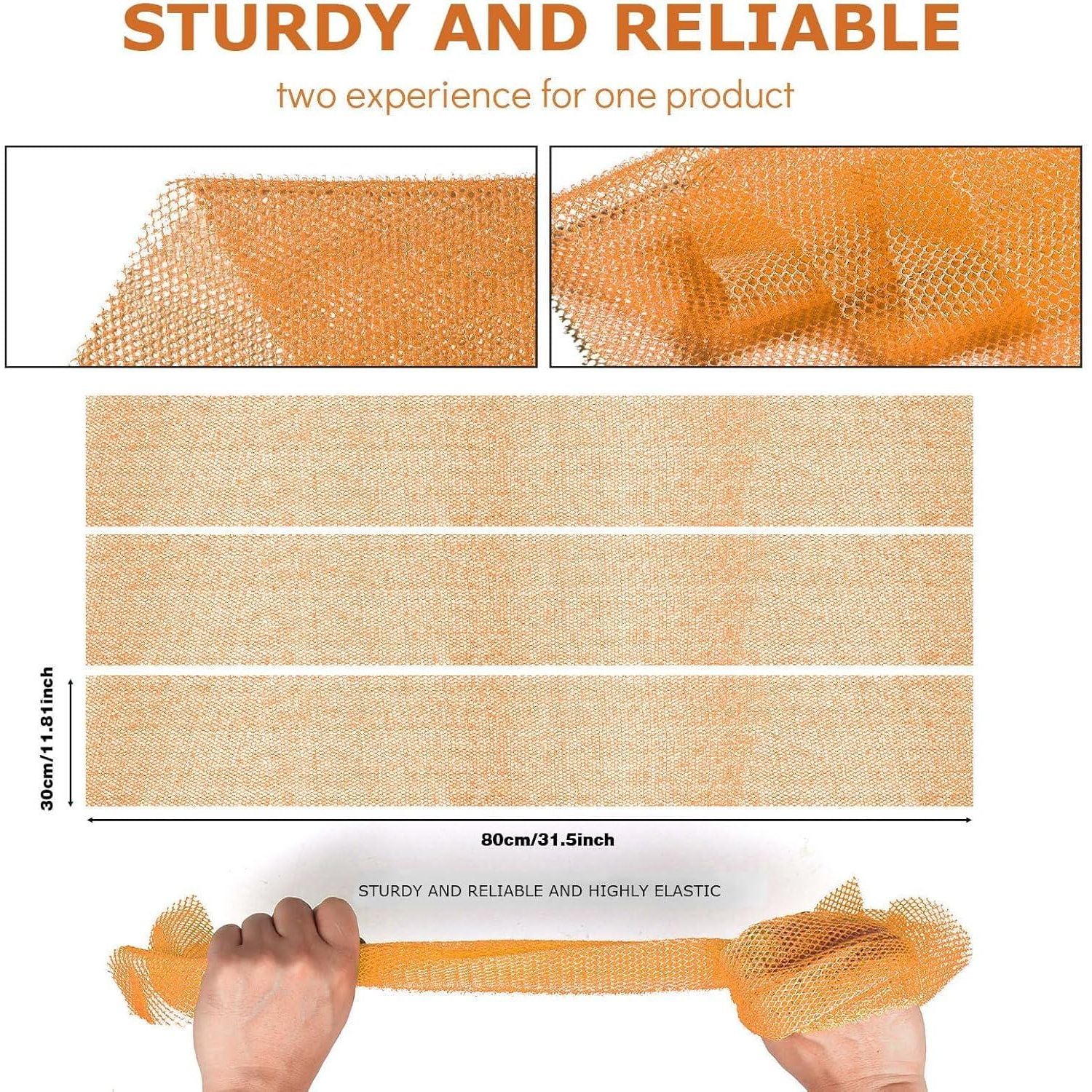 3 Pieces African Bath Sponge African Net Long Net Bath Sponge Exfoliating Shower Body Scrubber Back Scrubber Skin Smoother,Great For Daily Use (Yellow,Yellow,Yellow),