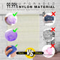 3 Pieces African Bath Sponge African Net Long Net Bath Sponge Exfoliating Shower Body Scrubber Back Scrubber Skin Smoother,Great For Daily Use (Purple,Blue,Off-White),
