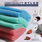 3 Pieces Long African Bath Sponge Exfoliating Body Scrubber Back Scrubber Skin Smoother,Great For Daily Use (Pink, Blue, Green),