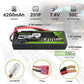 Ovonic High Discharge 7.4V 6200mAh 50C Li-Po Battery (Pack Of 2)