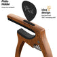 3in1 Guitar Capo For Acoustic And Electric Guitars,2 Pack(with Pick Holder And 6 Picks),Ukulele,Strings Accessories (Black&Wood),