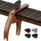 3in1 Guitar Capo For Acoustic And Electric Guitars(with Pick Holder And 4Picks),Ukulele,Guitar Accessories(Wood),