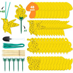 48 Pack Gnat Traps For House Indoor, Sticky Traps For Gnats Fruit Fly Traps For Indoors Plant Gnat Killer Indoor, Gnat Trap Fungus Gnat Sticky Trap Flies Bug Plant Trap,