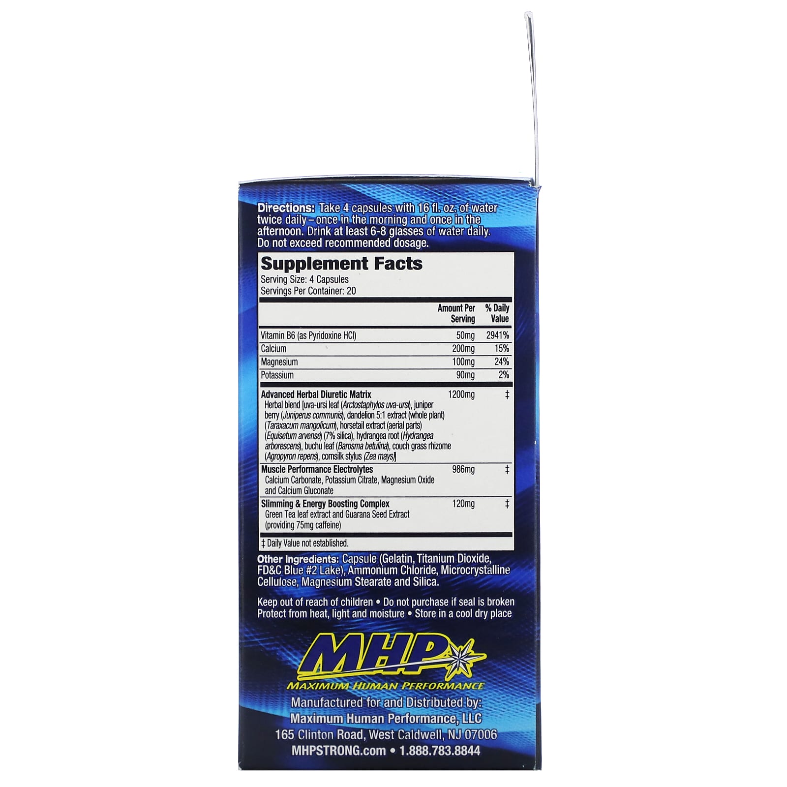MHP XPEL Diuretic Maximum Strength Herbal Diuretic 80 Capsules,666222941004