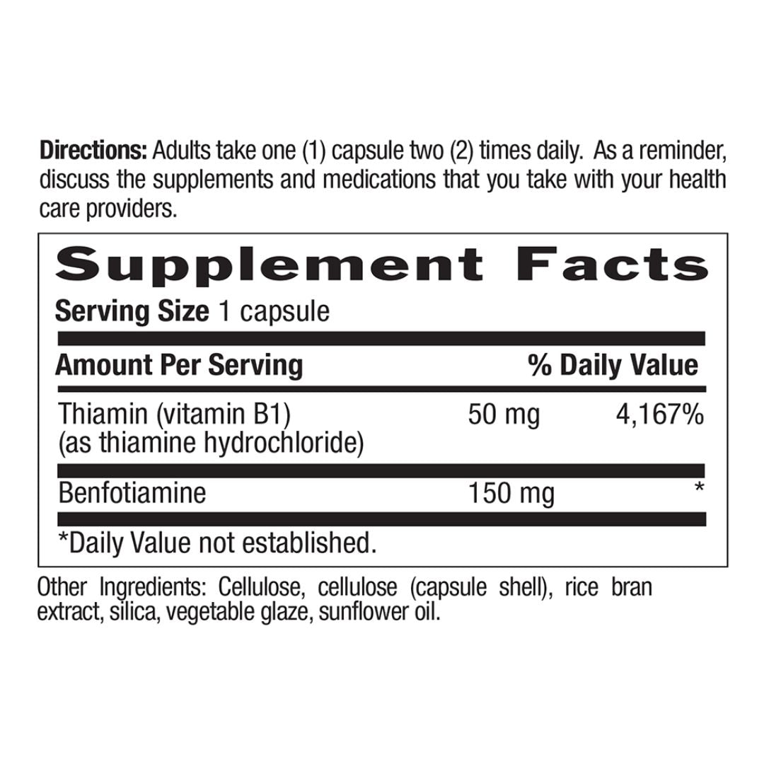 Country Life Benfotiamine Thiamin 150mg 60 Veg Capsules,015794060031