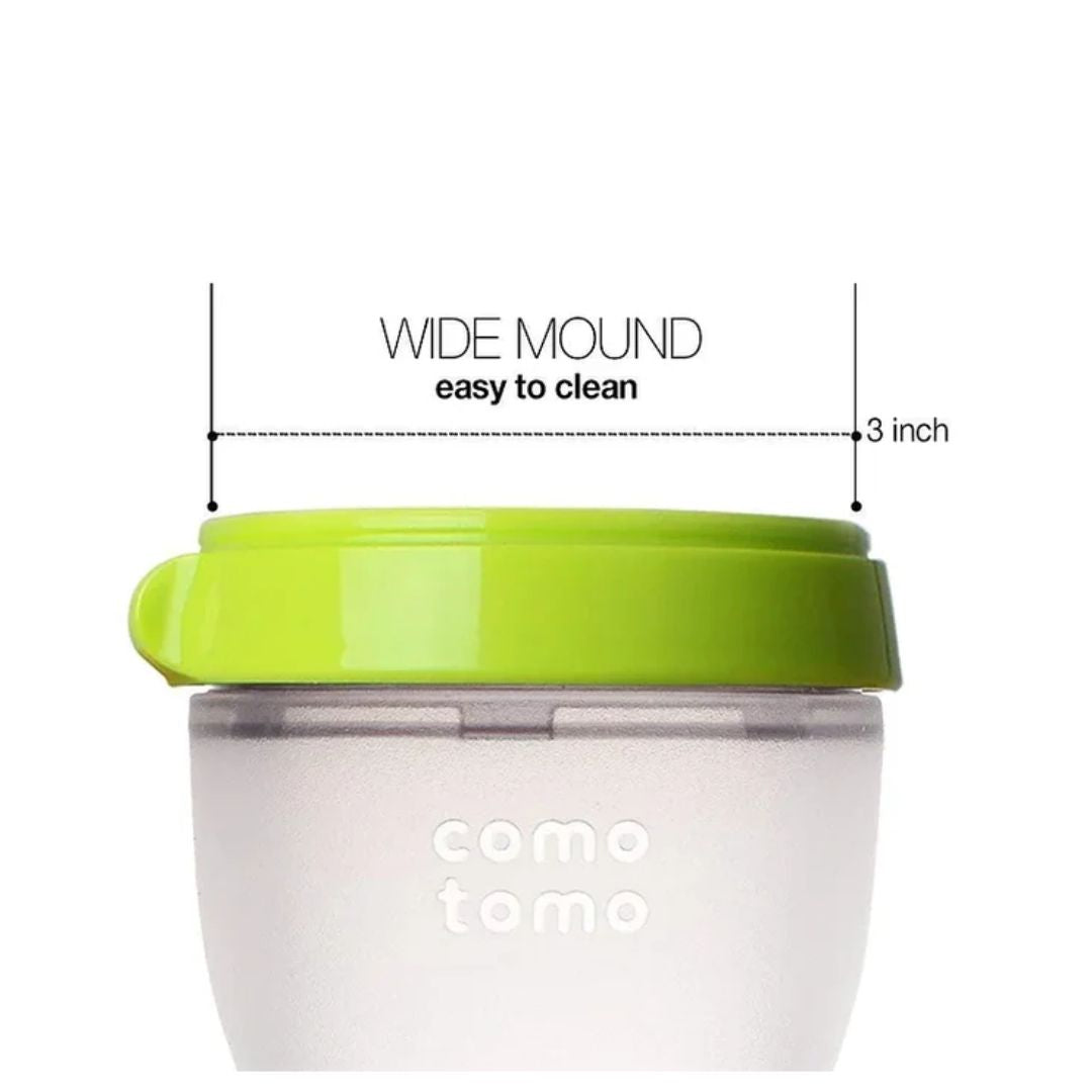 Comotomo Soft Hygienic Silicone Slow Flow Green Baby Bottle 150ml