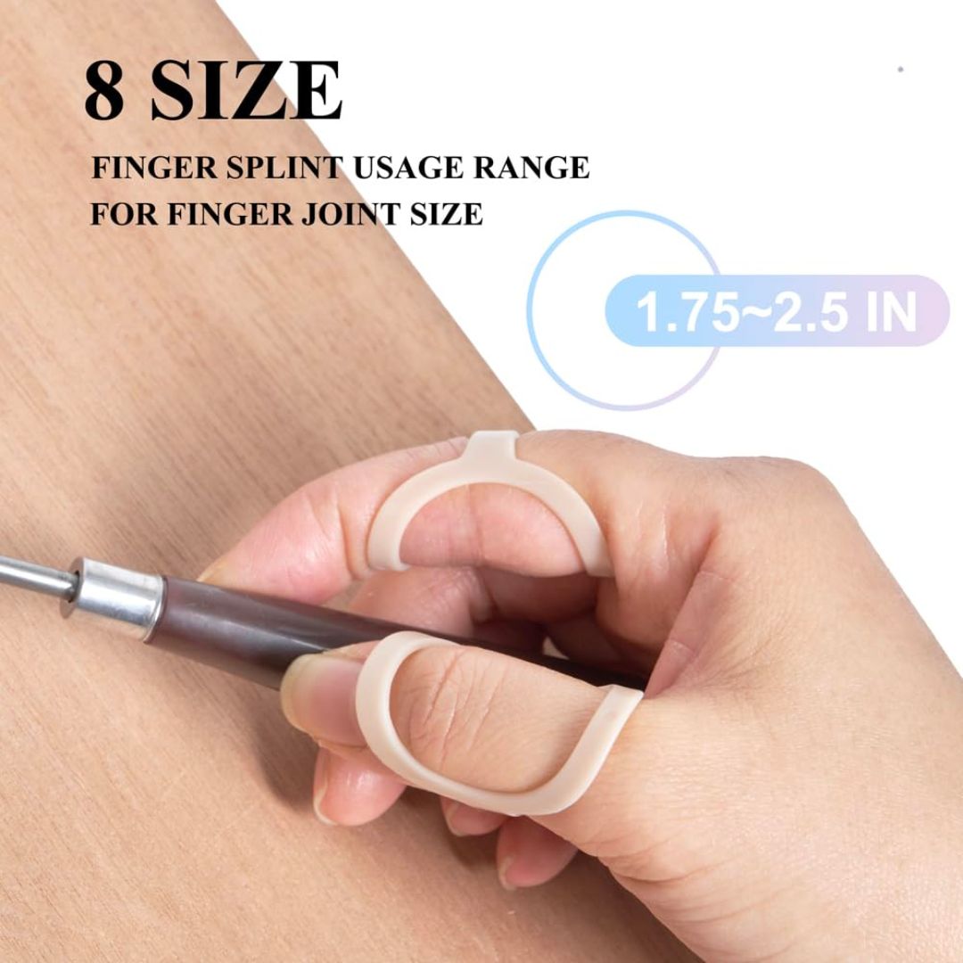 UAKIKAU Plastic Large Size Oval Finger Splint 8 Count (5,6,7,8,9,10,11,12)