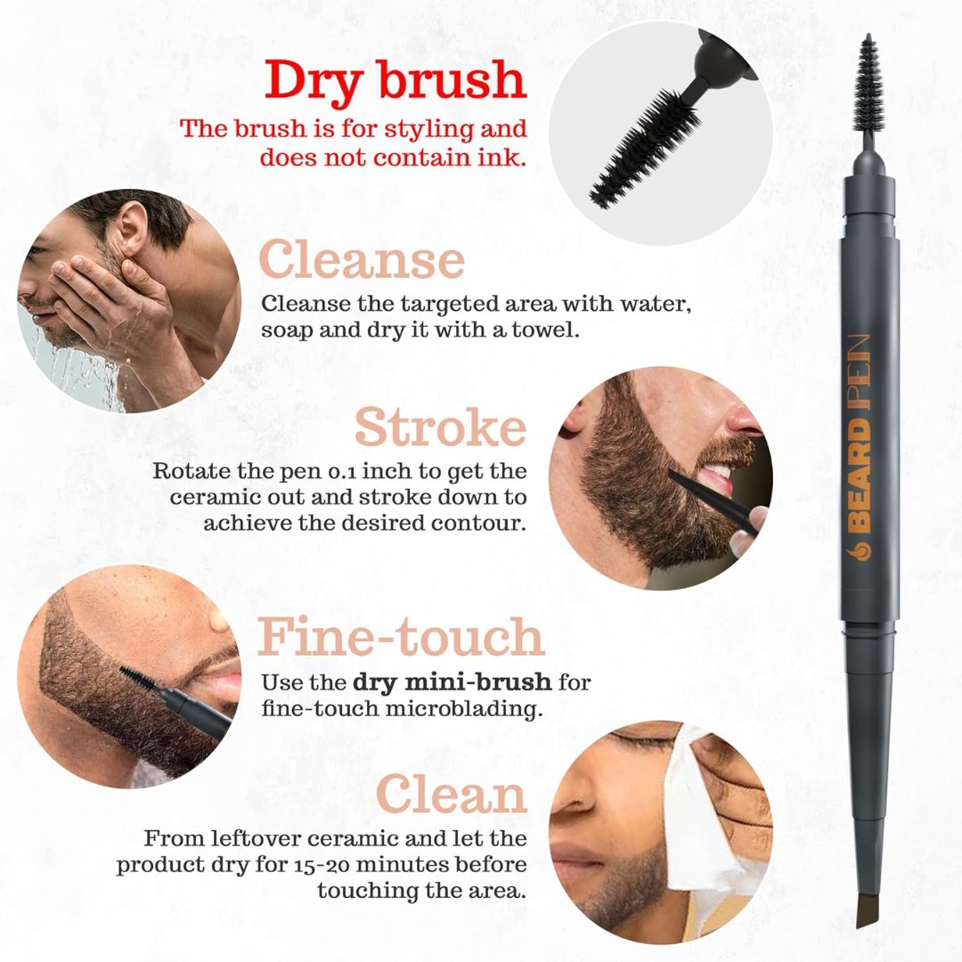 Follicle Booster Jet Black Beard Pen,X002MOYTRD