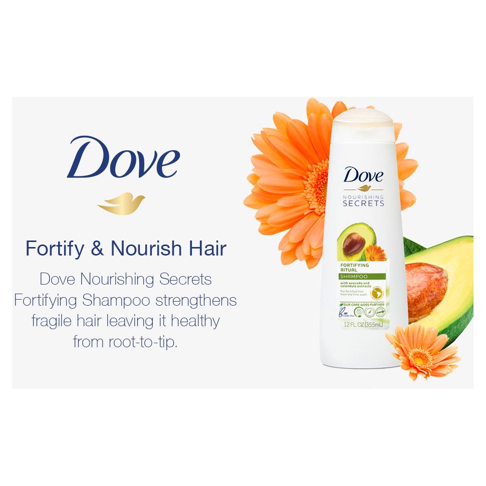 Dove Fortifying Ritual Avocado & Calendula Shampoo 335ml,079400451576,