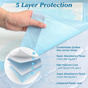 Wowflash 50 Count 30 X 36 Super Absorbency Disposable Underpads, Leakproof Quick Drying, Baby Puppy And Adults Bed Pads Disposable Adults, Dog Pee Pads Extra Large, XXL Incontinence Pads