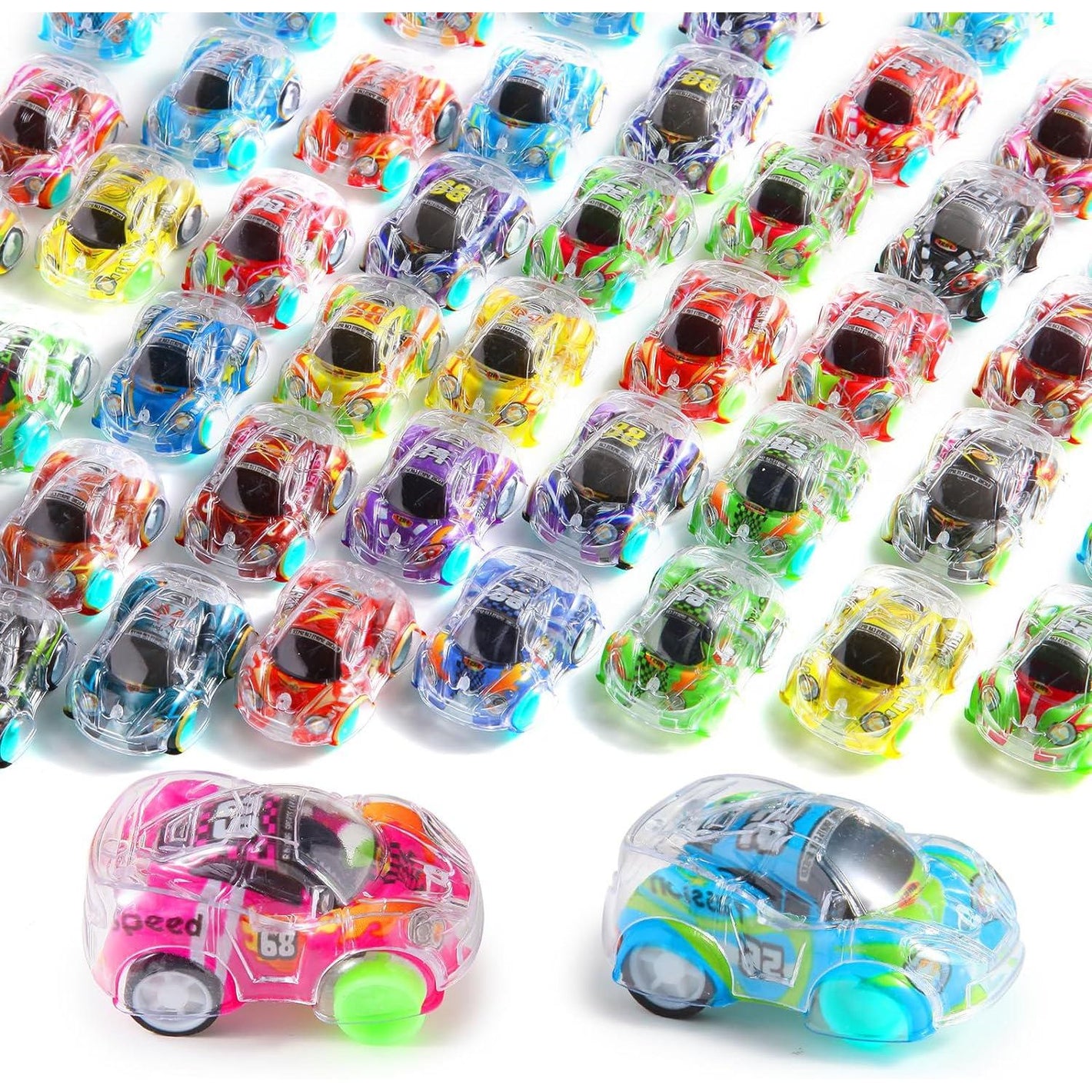 Mini Pull Back Cars 50 Pack Bulk Toy Racing Vehicles for Toddlers Party Favors Pinata Fillers