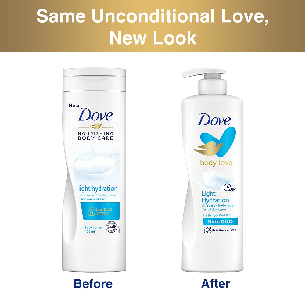 Dove Body Love Light Hydration All-Season Body Lotion For All Skin Types 400ml,4000388563902,