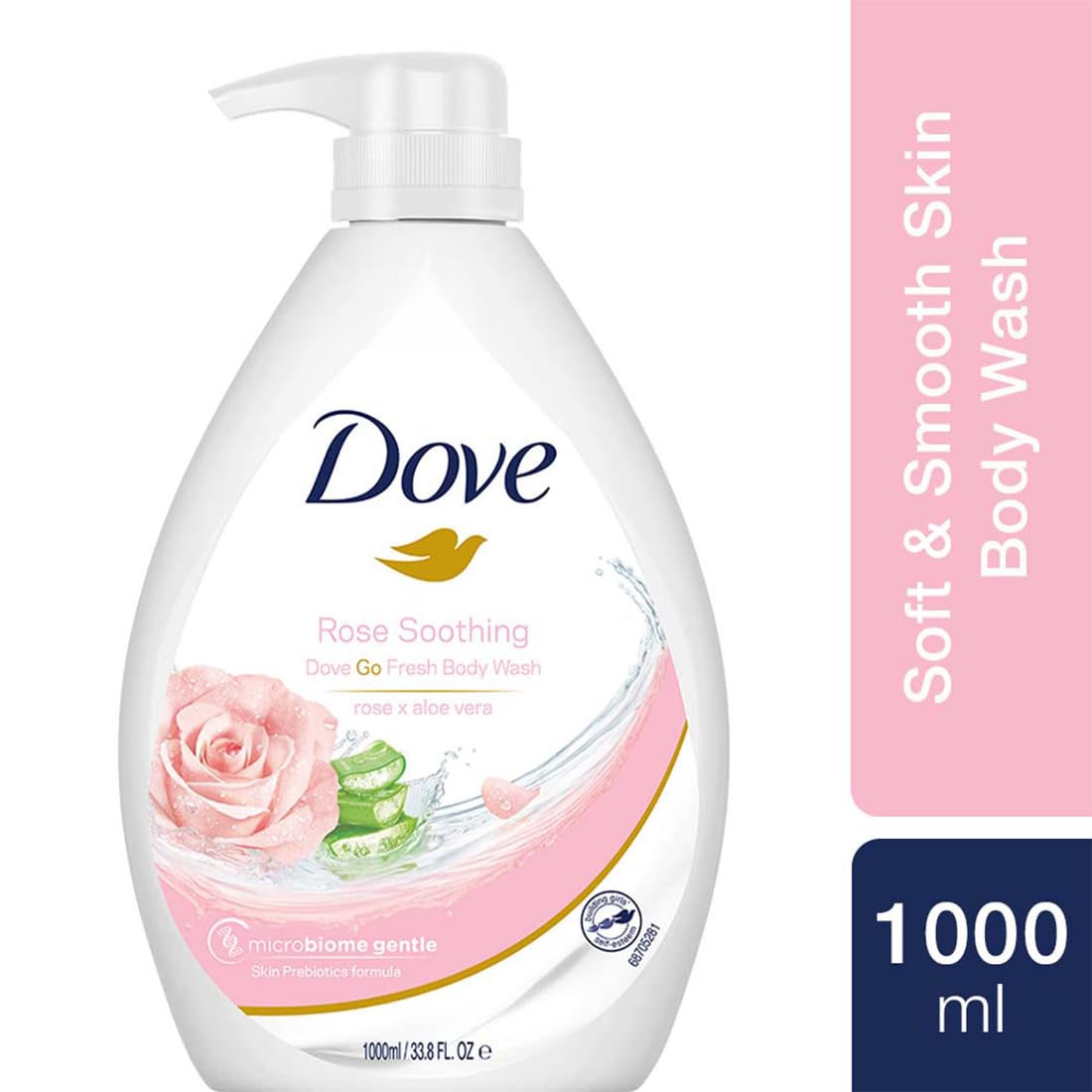 Dove Go Fresh Rose Soothing Rose & Aloe Vera Body Wash 1000ml,8886467020391,