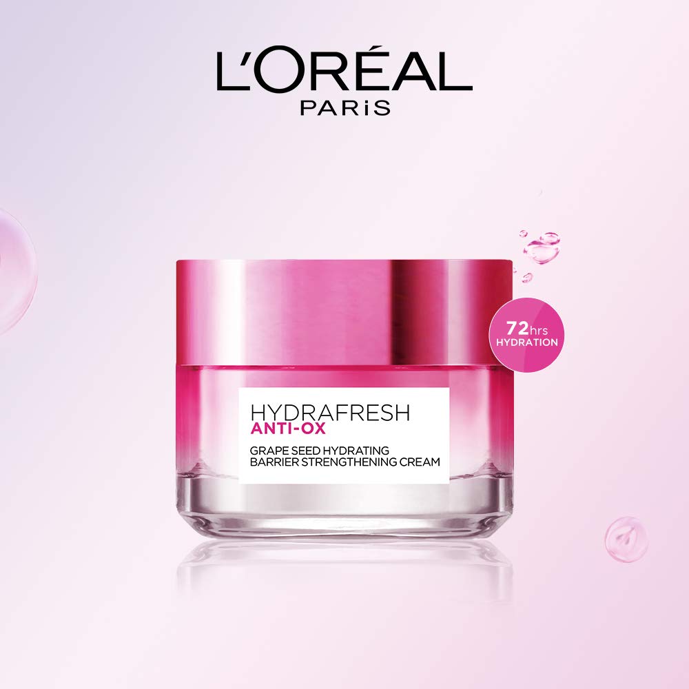 L'Oreal Paris Hydrafresh Anti-Ox Grape Seed Hydrating Cream 50ml,6923700960853,