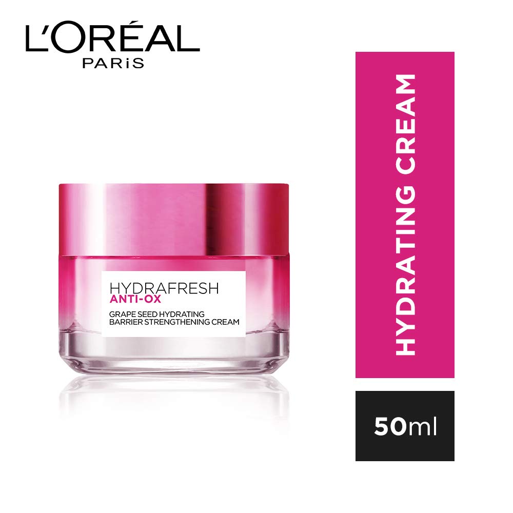 L'Oreal Paris Hydrafresh Anti-Ox Grape Seed Hydrating Cream 50ml,6923700960853,