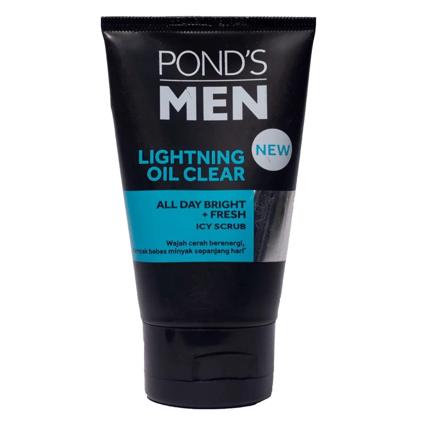 Pond's Men Lightning Oil Clear All Day Bright + Fresh Icy Scrub 100g,8999999527365,